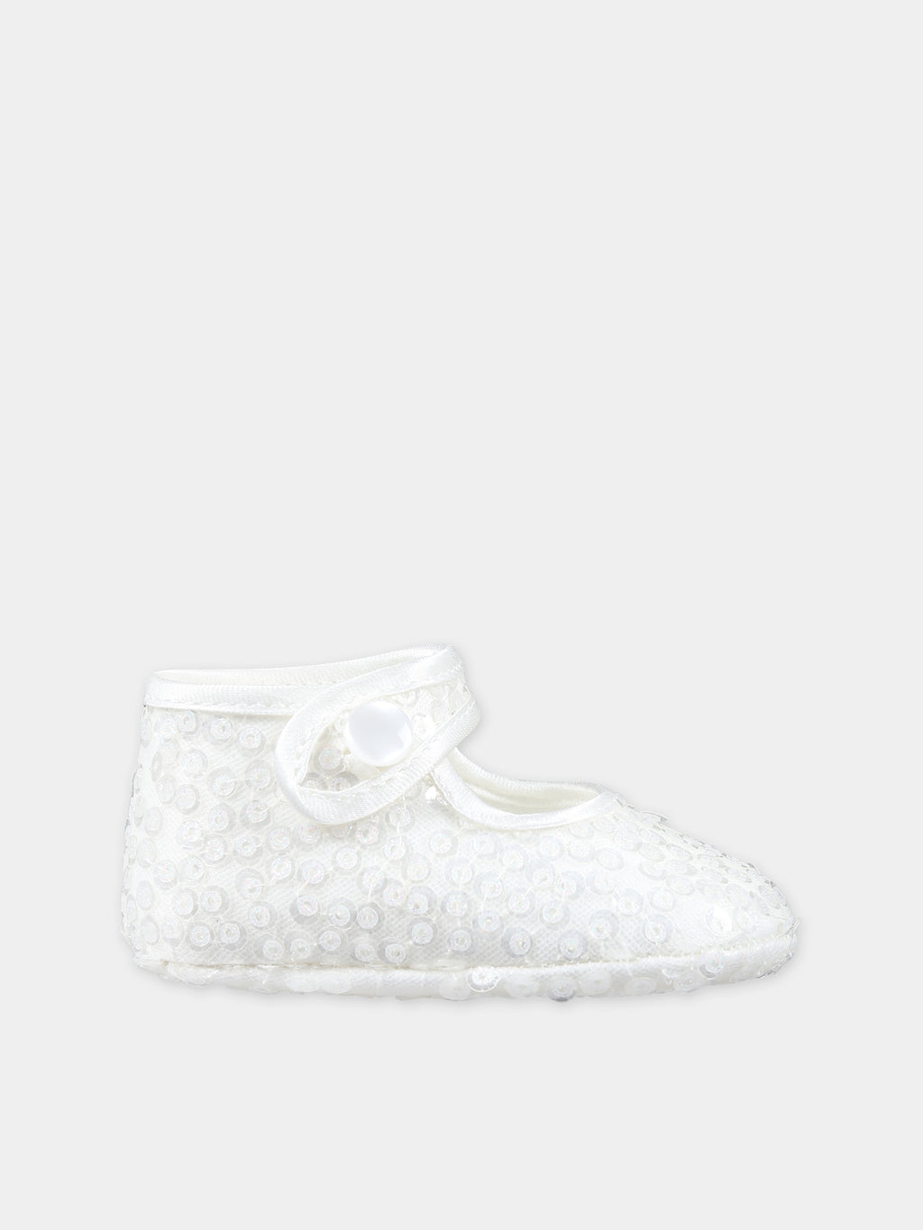 Ballerines blanches pour bébé fille avec paillettes